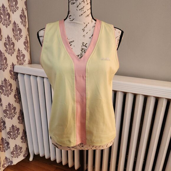 Ellesse Women's Tennis Moltedo Summer Tank , Yellow/Green & Pink, Size M - Picture 1 of 8